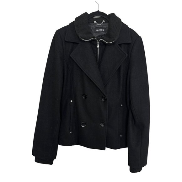 Guess Layered Wool Peacoat - Picture 1 of 4